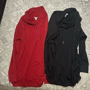 Two XL Isabel maternity cowl neck sweatshirts